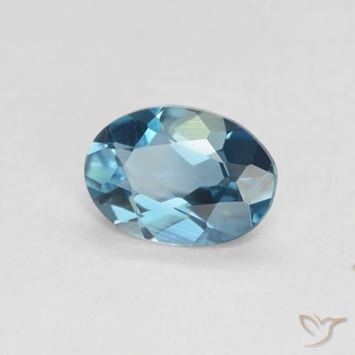 Topacio Azul Londres natural de 0.70 ct, Ovalada, VVS