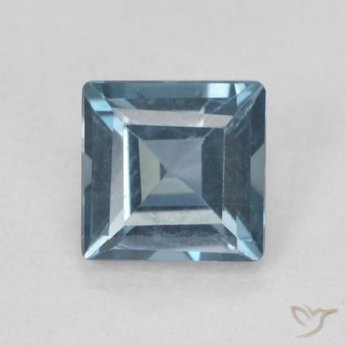 0.76ct Natural Azul Londres Topacio, Cuadrado, VVS-VS