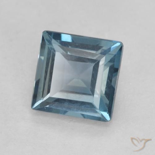 Topacio Azul Londres natural de 0.76 ct, Cuadrado, VVS-VS
