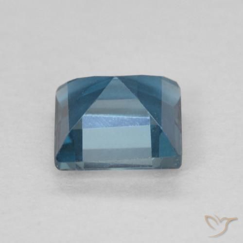 Topacio Azul Londres natural de 0.76 ct, Cuadrado, VVS-VS