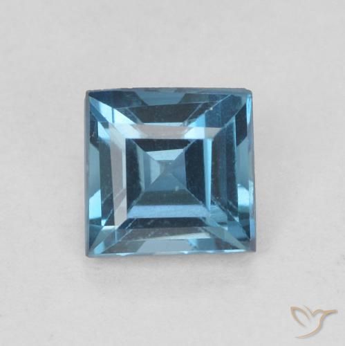 0.62ct Natural Azul Londres Topacio, Cuadrado, VVS-VS