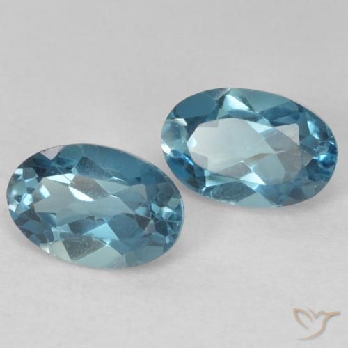 Gemas de Topacio Azul Londres natural de 1.18 ct, Ovalada, VVS-VS