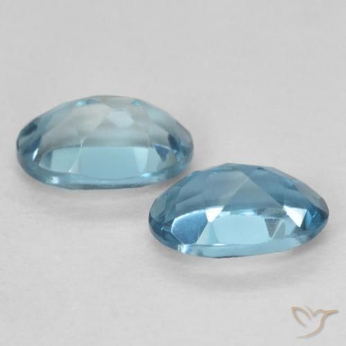 Gemas de Topacio Azul Londres natural de 1.18 ct, Ovalada, VVS-VS
