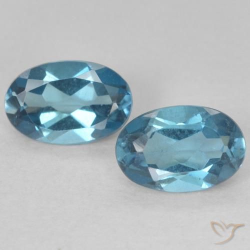 1.13ctw Natural Azul Londres Topacio, Ovalada, VVS-VS