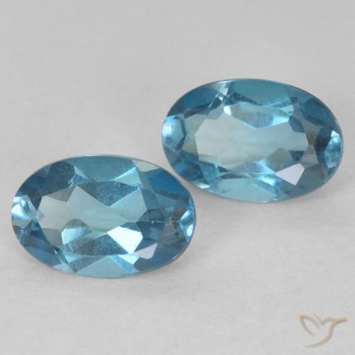 Gemas de Topacio Azul Londres natural de 1.13 ct, Ovalada, VVS-VS