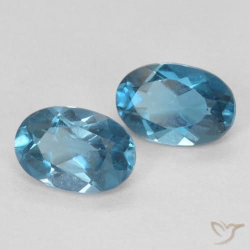 Gemas de Topacio Azul Londres natural de 1.06 ct, Ovalada, VVS