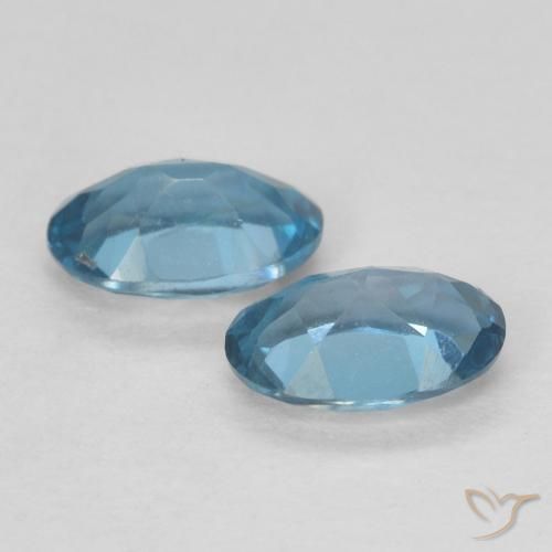 Gemas de Topacio Azul Londres natural de 1.06 ct, Ovalada, VVS
