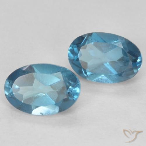 Gemas de Topacio Azul Londres natural de 1.25 ct, Ovalada, VVS