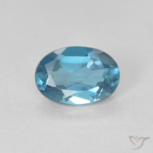 0.65ct Natural Azul Londres Topacio, Ovalada, VVS