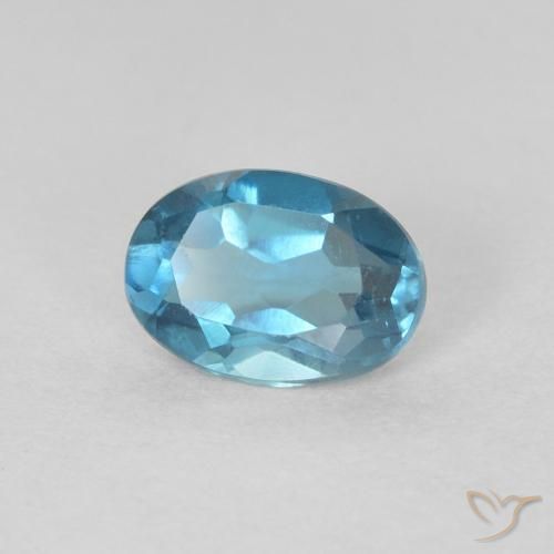Topacio Azul Londres natural de 0.65 ct, Ovalada, VVS