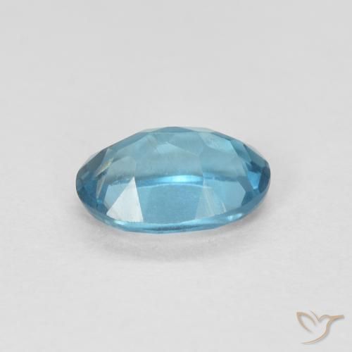 Topacio Azul Londres natural de 0.65 ct, Ovalada, VVS