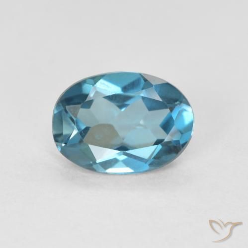 0.80ct Natural Azul Londres Topacio, Ovalada, VVS