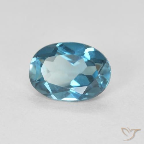 Topacio Azul Londres natural de 0.80 ct, Ovalada, VVS