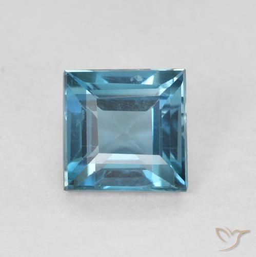 0.61ct Natural Azul Londres Topacio, Cuadrado, VVS