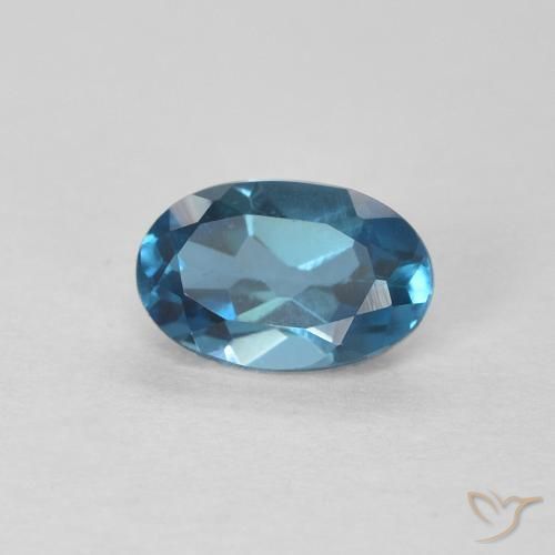 Topacio Azul Londres natural de 0.61 ct, Ovalada, VVS-VS