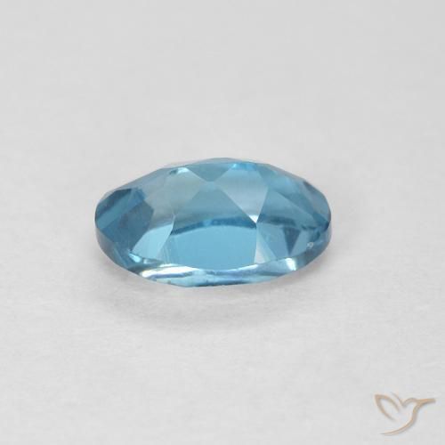 Topacio Azul Londres natural de 0.61 ct, Ovalada, VVS-VS