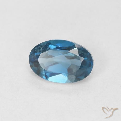 Topacio Azul Londres natural de 0.61 ct, Ovalada, VVS-VS
