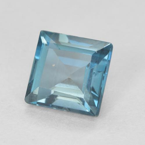 Topacio Azul Londres natural de 0.79 ct, Cuadrado, VVS