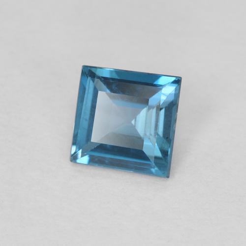 Topacio Azul Londres natural de 0.63 ct, Cuadrado, VVS-VS