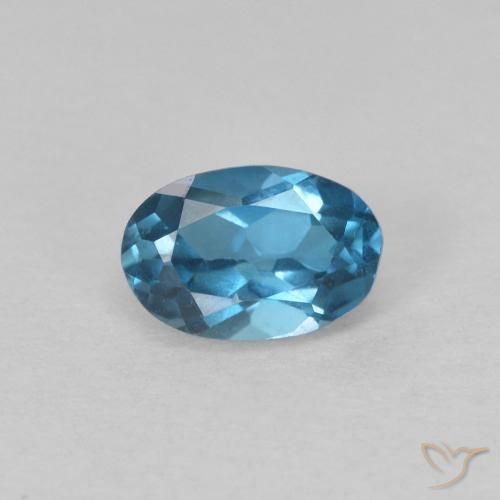 0.73ct Natural Azul Londres Topacio, Ovalada, VVS-VS