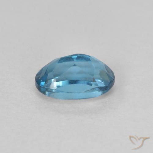 Topacio azul natural de 0,73 ct, corte óvalo, VVS-VS