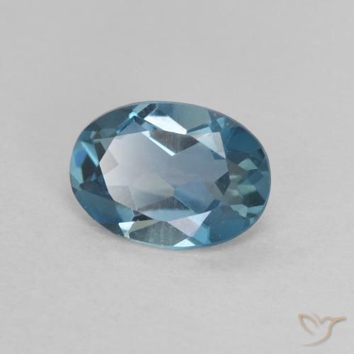 Topacio Azul Londres natural de 0.75 ct, Ovalada, VVS-VS