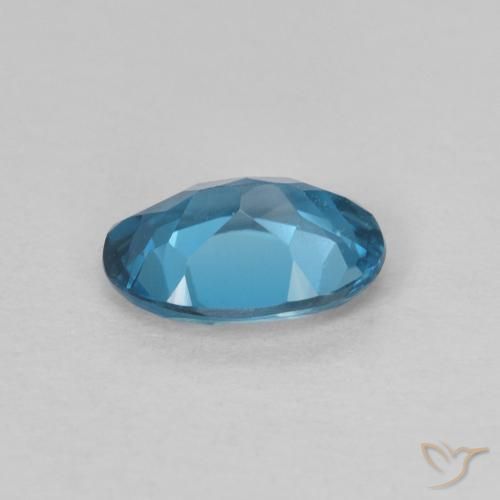 Topacio Azul Londres natural de 0.75 ct, Ovalada, VVS-VS