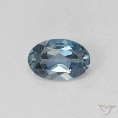 0.64ct Natural Azul Londres Topacio, Ovalada, VVS
