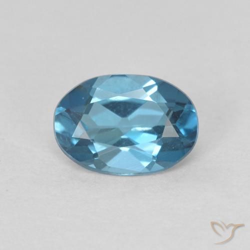0.82ct Natural Azul Londres Topacio, Ovalada, VVS