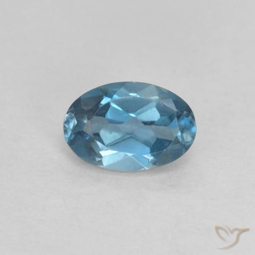 0.64ct Natural Azul Londres Topacio, Ovalada, VVS