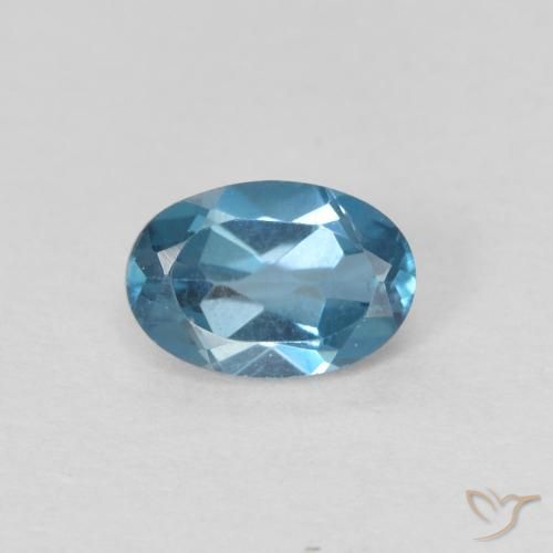 0.64ct Natural Azul Londres Topacio, Ovalada, VVS