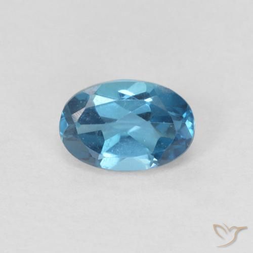 0.72ct Natural Azul Londres Topacio, Ovalada, VVS