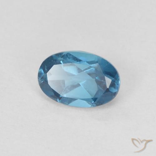 Topacio Azul Londres natural de 0.72 ct, Ovalada, VVS