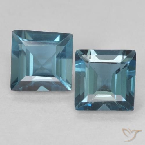 1.41ctw Natural Azul Londres Topacio, Cuadrado, VVS-VS