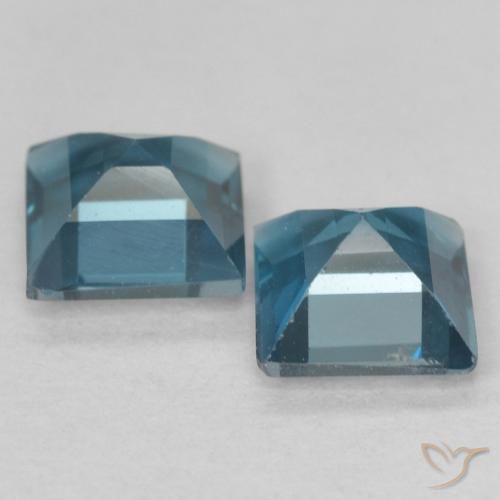 Gemas de Topacio Azul Londres natural de 1.41 ct, Cuadrado, VVS-VS