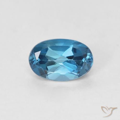 0.67ct Natural Azul Londres Topacio, Ovalada, VVS-VS