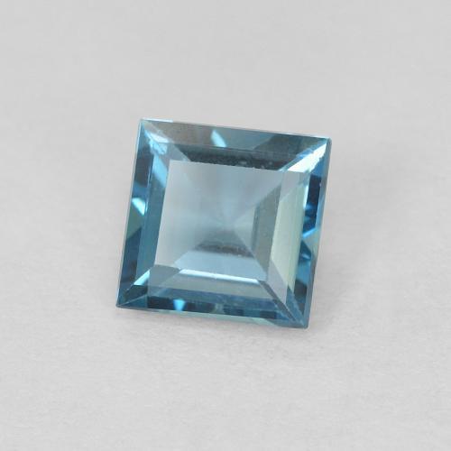 Topacio Azul Londres natural de 0.76 ct, Cuadrado, VVS-VS