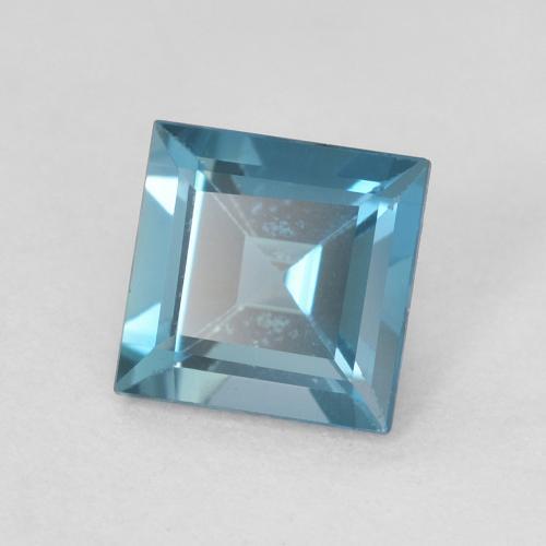 Topacio Azul Londres natural de 0.70 ct, Cuadrado, VVS