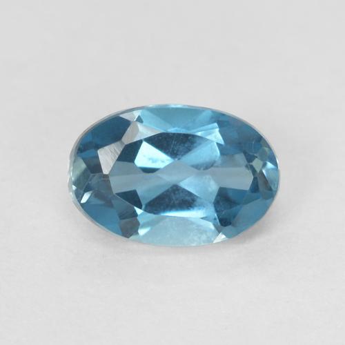 0.64ct Natural Azul Londres Topacio, Ovalada, VVS