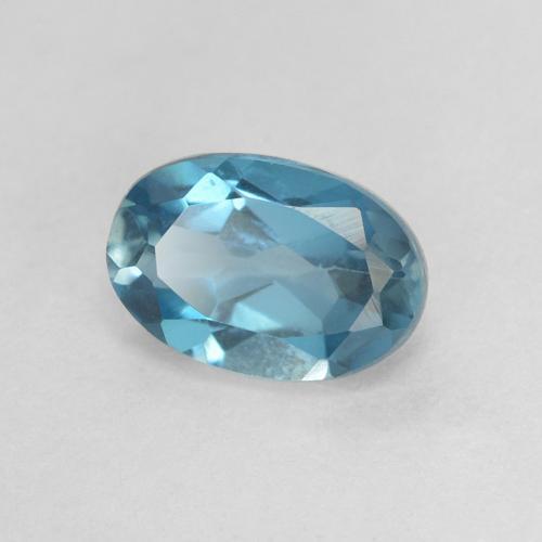 Topacio Azul Londres natural de 0.64 ct, Ovalada, VVS