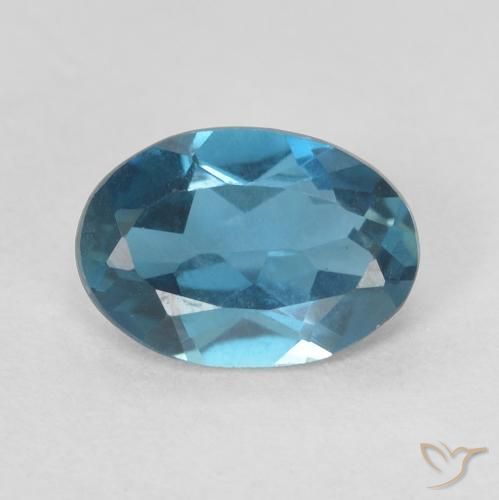 0.71ct Natural Azul Londres Topacio, Ovalada, VVS