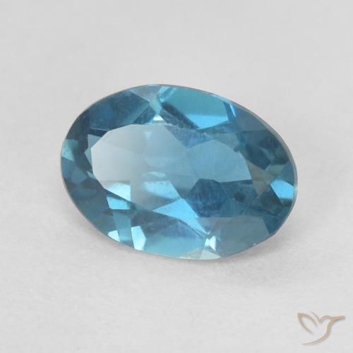 Topacio Azul Londres natural de 0.71 ct, Ovalada, VVS