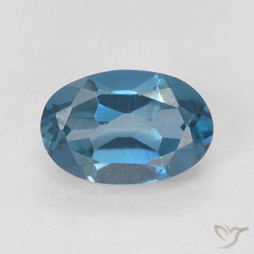 0.62ct Natural Azul Londres Topacio, Ovalada, VVS