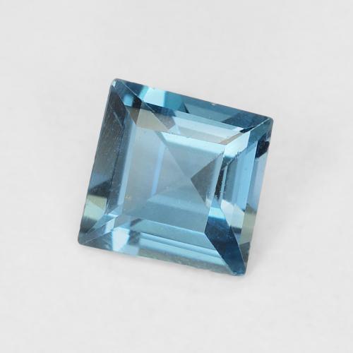 Topacio Azul Londres natural de 0.59 ct, Cuadrado, VVS-VS