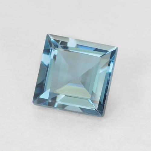 Topacio Azul Londres natural de 0.76 ct, Cuadrado, VVS-VS
