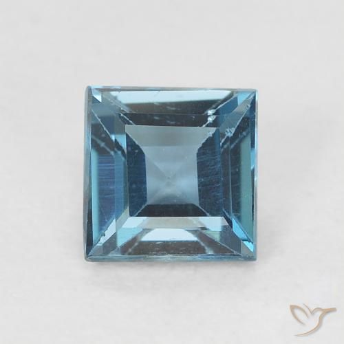 0.71ct Natural Azul Londres Topacio, Cuadrado, VVS-VS