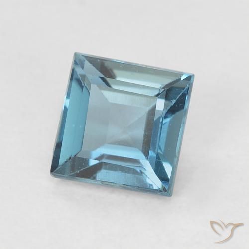 Topacio Azul Londres natural de 0.71 ct, Cuadrado, VVS-VS