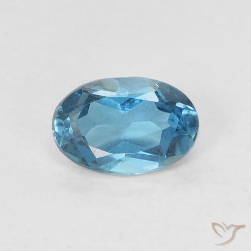 0.62ct Natural Azul Londres Topacio, Ovalada, VVS-VS