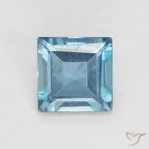 0.64ct Natural Azul Londres Topacio, Cuadrado, VVS