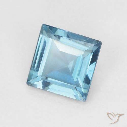 Topacio Azul Londres natural de 0.64 ct, Cuadrado, VVS